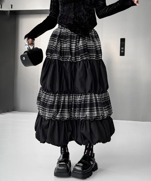 Black Mesh Layered Skirt